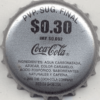 PVP SUG FINAL $ 030 COCA-COLA TAPA PREMIADA ECUADOR