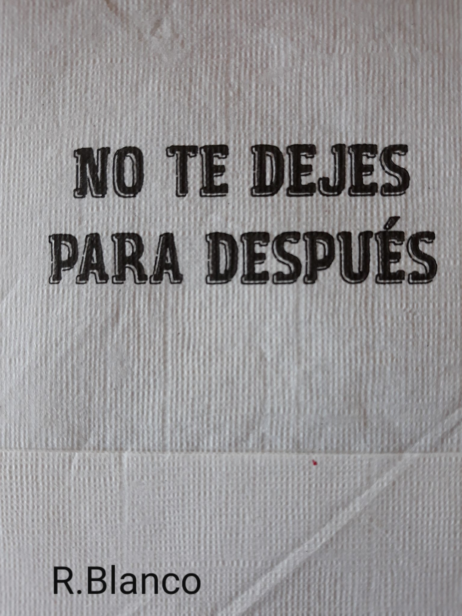 NO TE DEJES PARA DESPUES