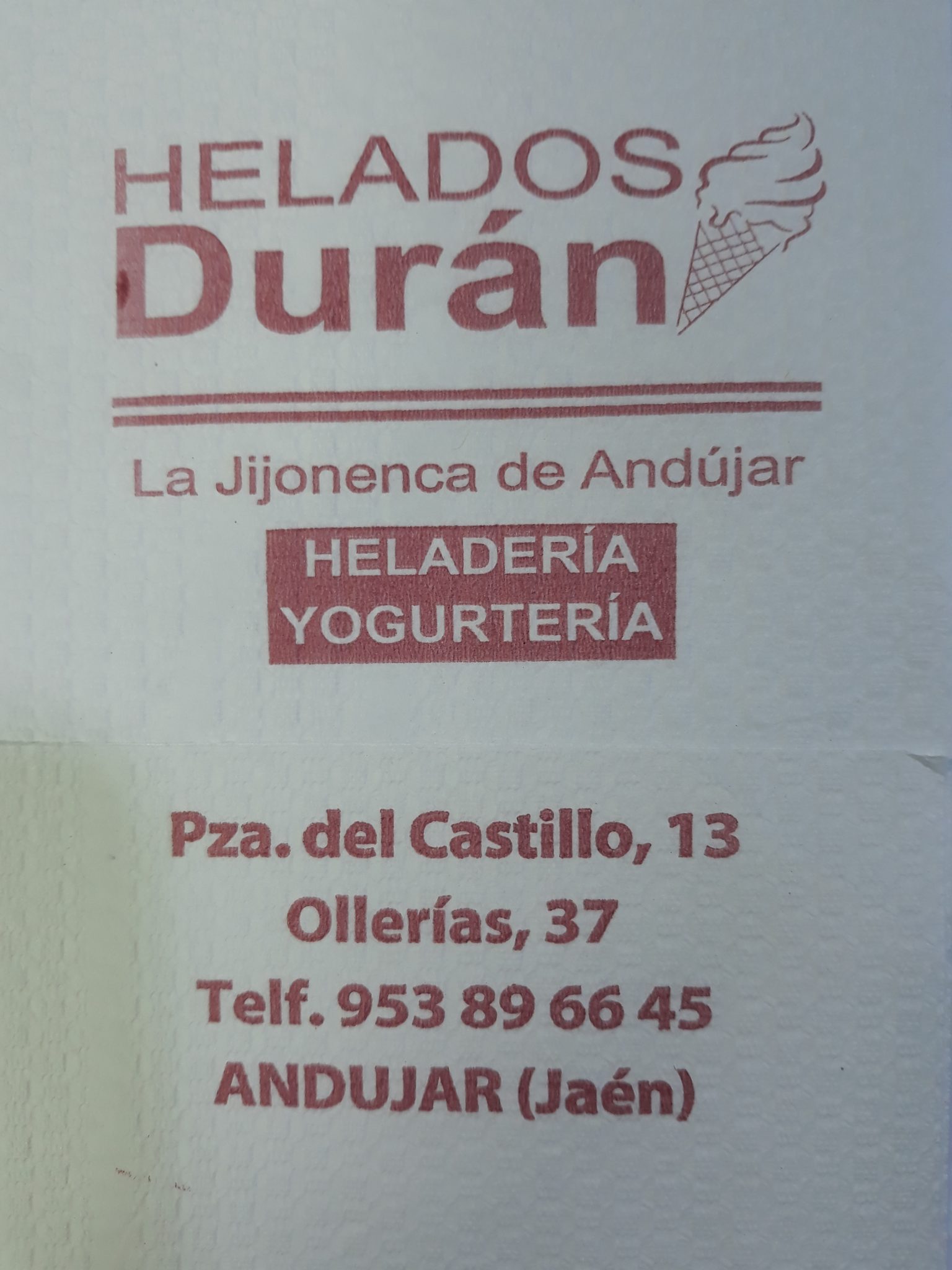 HELADOS DURAN (ANDUJAR)