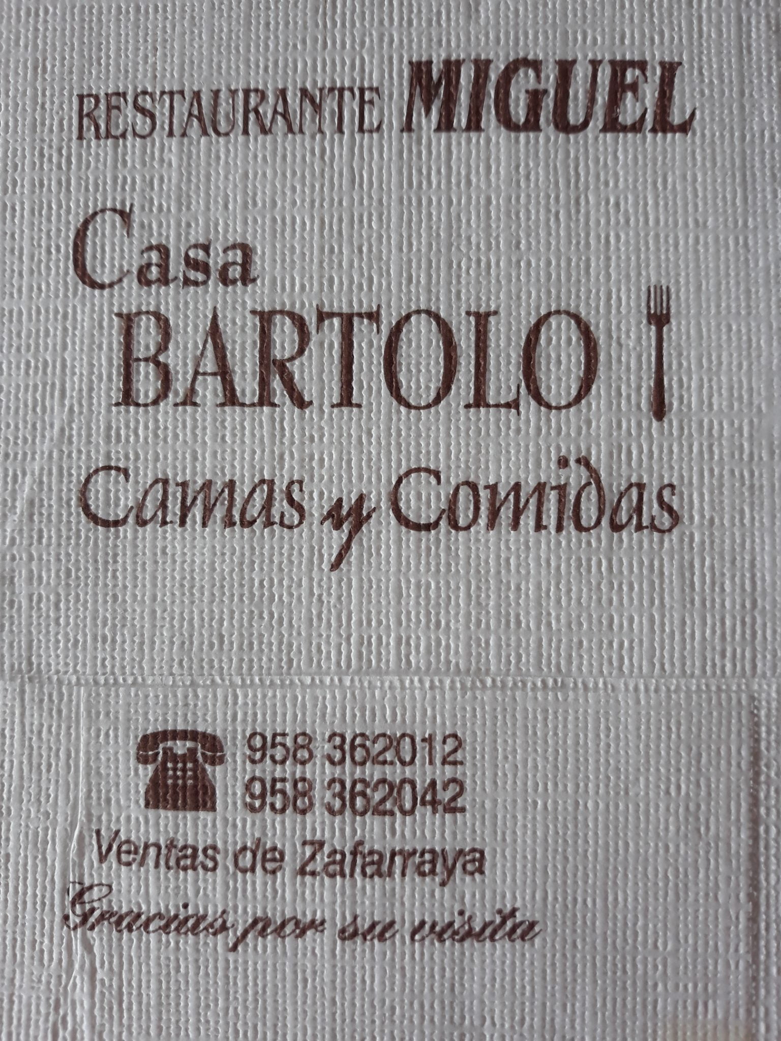 MIGUEL CASA BARTOLO (VENTAS DE ZAFARRAYA)