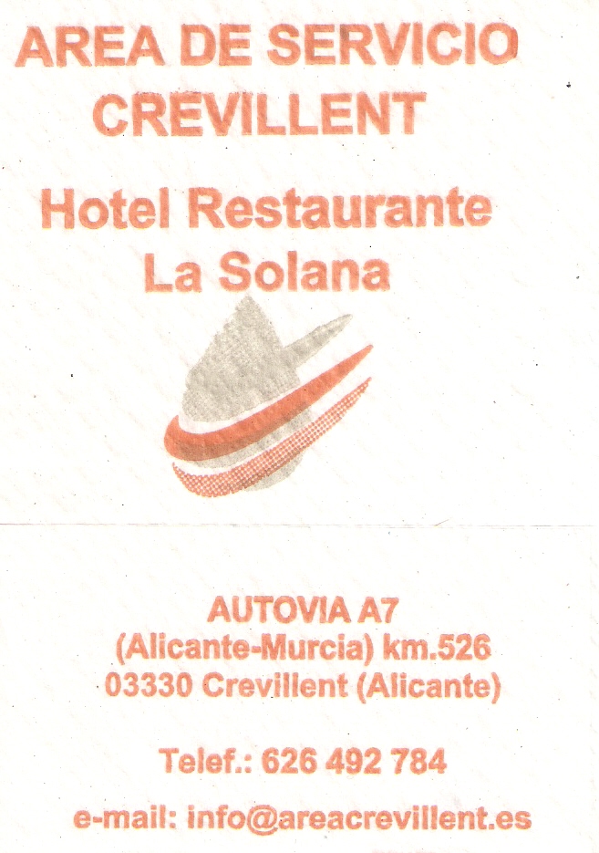 AREA DE SERVICIO CREVILLENT LA SOLANA (CREVILLENT)