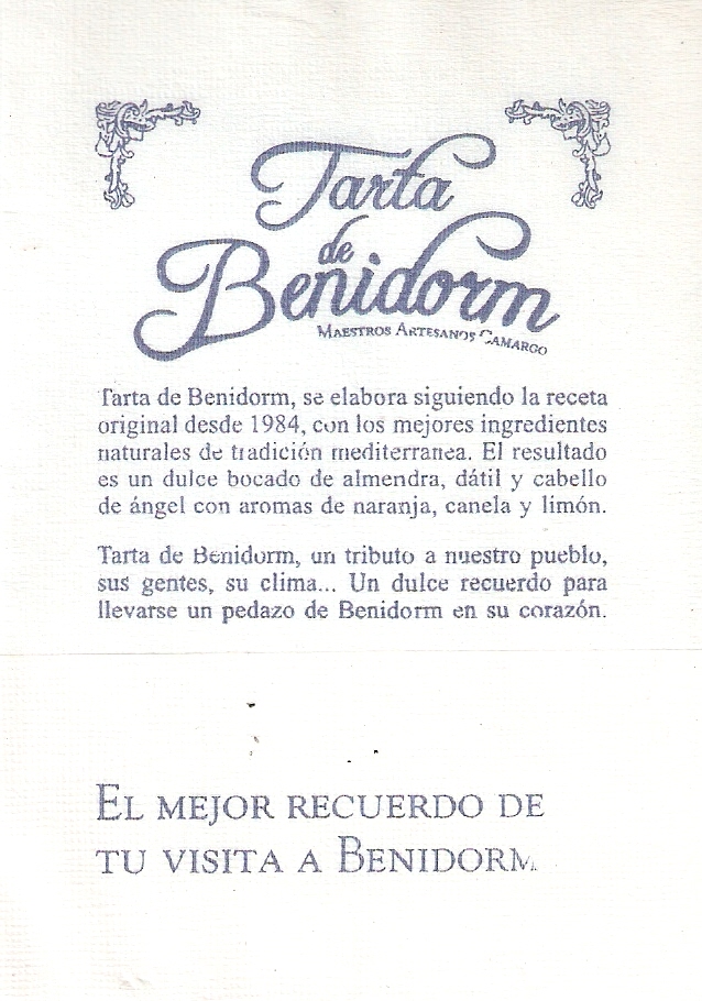 TARTA DE BENIDORM (BENIDORM)